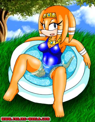 Tikal Echidna by Vanja
Lucky me won Vanja's fouth request contest and this was the final outcome. The request as stated was "Tikal Echinda in a kiddy pool (them little blow-up swimming pools for kids) in a 1 piece swimwear". I think it's really great and i hope you guys do too. You can check out more of her work at www.vanjas-world.com or support her and me and some others at www.ero-mania.net ^_^
Keywords: Vanja